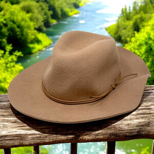 Vintage Gap Fedora Floppy Felt Hat 100% Wool Size M/L Bohemian Festival